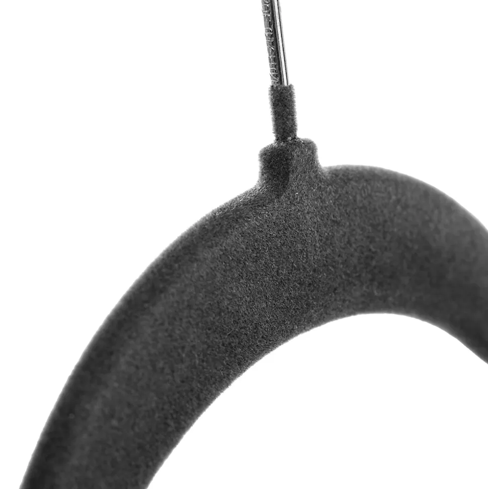 KADAX Cintre Floqué Avec Pinces à Vêtements Gris Foncé 3 pcs