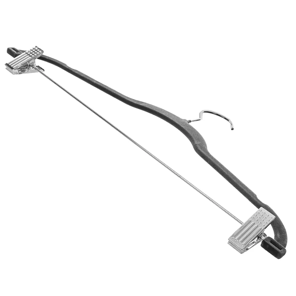 KADAX Cintre Floqué Avec Pinces à Vêtements Gris Foncé 3 pcs