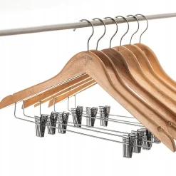 KADAX Cintres en bois avec clips 6x Set