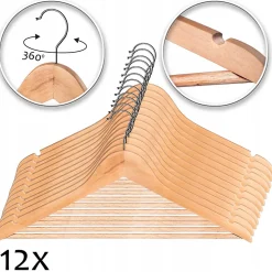 KADAX Cintres en bois Ensemble de cintres 12 pcs