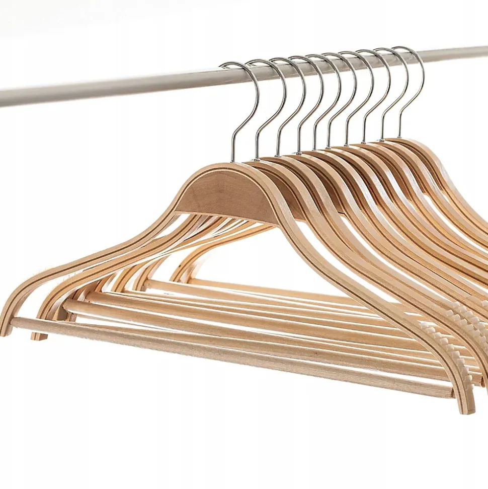 KADAX Cintres en bois laminé paquet de 6