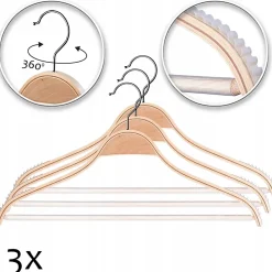 KADAX Cintres en bois pour vêtements laminés, 3 pcs
