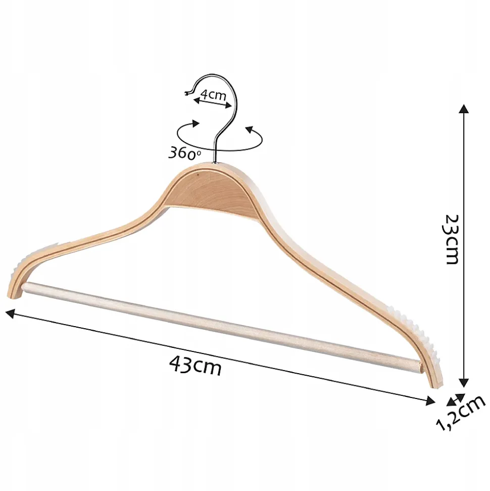KADAX Cintres en bois pour vêtements laminés, 3 pcs