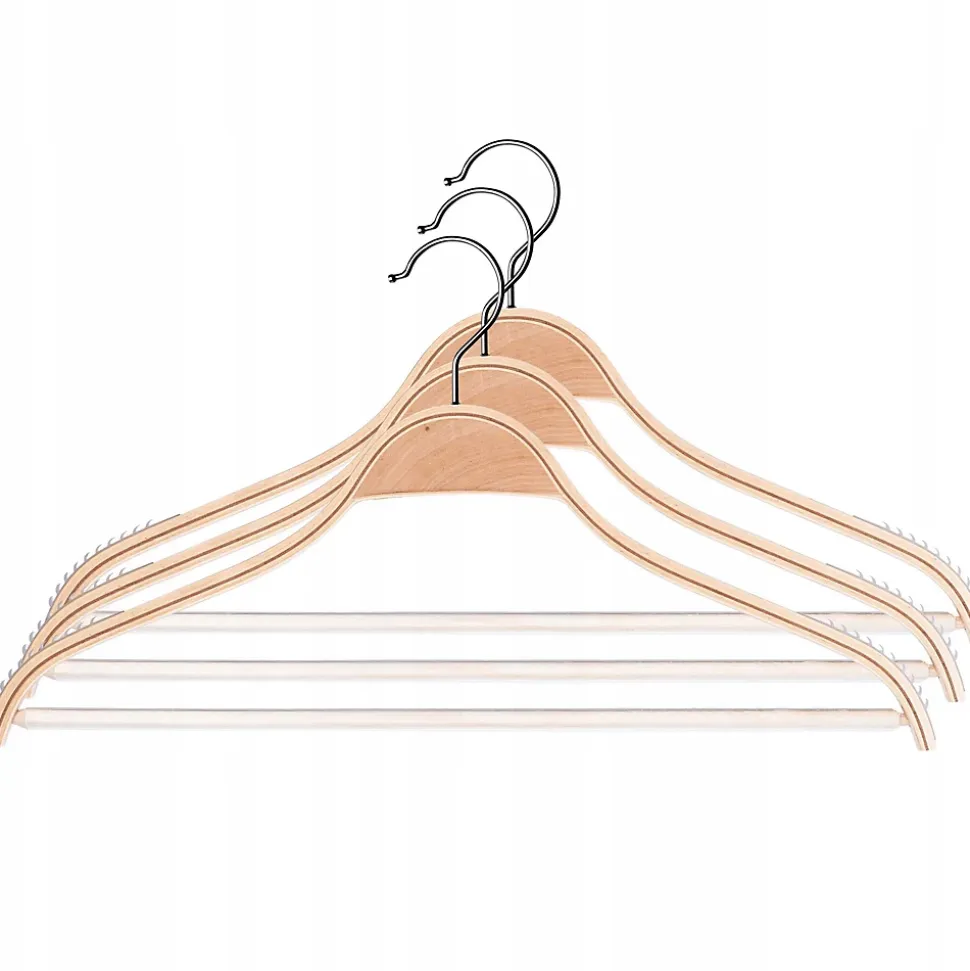 KADAX Cintres en bois pour vêtements laminés, 3 pcs