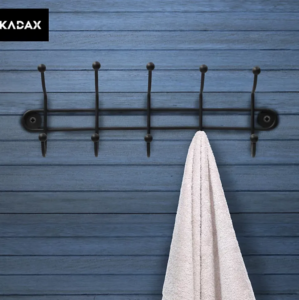 KADAX Support mural pour vêtements au mur avec 5 crochets