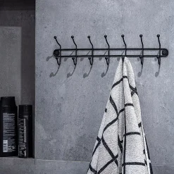 KADAX Support mural pour vêtements au mur avec 7 crochets