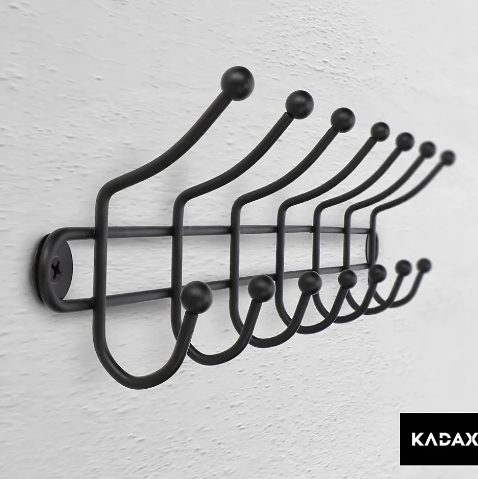 KADAX Support Mural pour Porte-Vêtements 3+7 Crochets