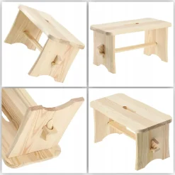 KADAX Tabouret de Cuisine en Bois Tabouret Chaise 39cm Plateforme Solide Ryczka