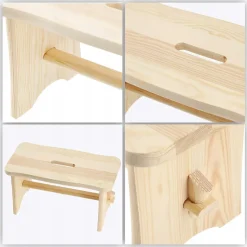 KADAX Tabouret de Cuisine en Bois Tabouret Chaise 39cm Plateforme Solide Ryczka