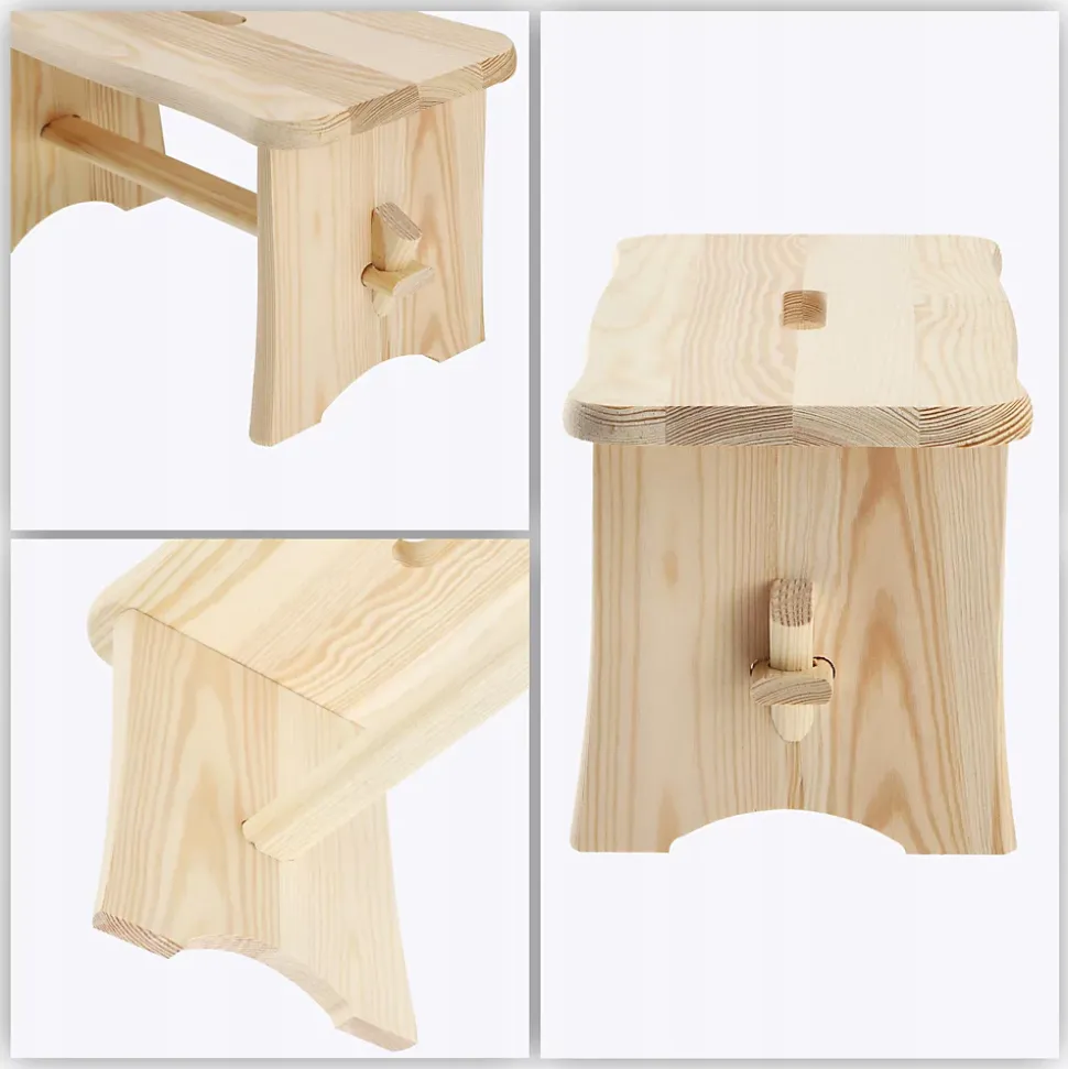 KADAX Tabouret de Cuisine en Bois Tabouret Chaise 39cm Plateforme Solide Ryczka