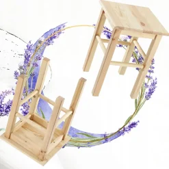 KADAX Tabouret de Cuisine en Bois Tabouret Chaise 43,5 cm Pin Massif