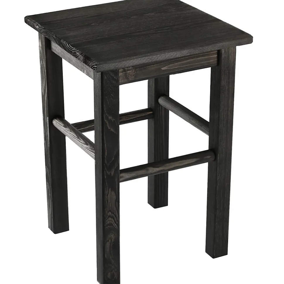 KADAX Tabouret de Cuisine en Bois Tabouret Chaise 43,5 cm Noir Massif