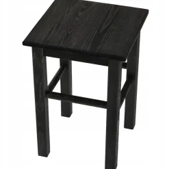 KADAX Tabouret de Cuisine en Bois Tabouret Chaise 43,5 cm Noir Massif