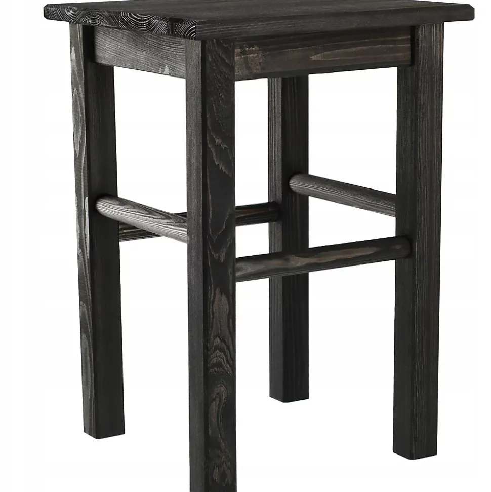 KADAX Tabouret de Cuisine en Bois Tabouret Chaise 43,5 cm Noir Massif