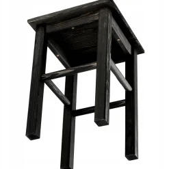 KADAX Tabouret de Cuisine en Bois Tabouret Chaise 43,5 cm Noir Massif