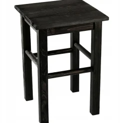 KADAX Tabouret de Cuisine en Bois Tabouret Chaise 43,5 cm Noir Massif