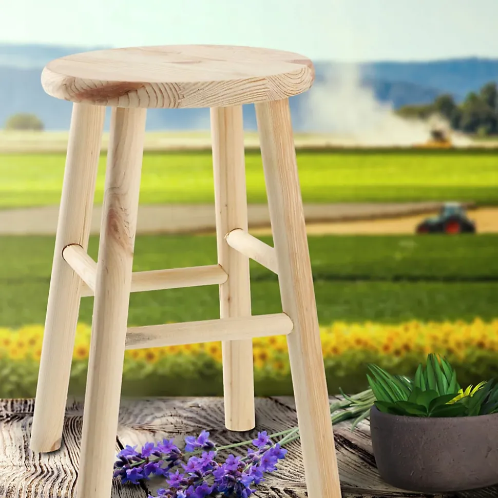 KADAX Tabouret de Cuisine en Bois Tabouret Chaise 46 cm Pin Massif