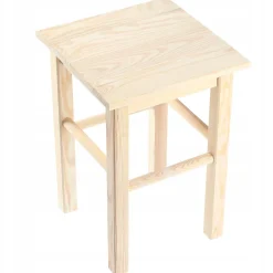 KADAX Tabouret de cuisine en bois massif naturel 43,5 cm