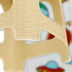 KADAX Tabouret Tabouret de Cuisine Rotin Beige 2 pcs