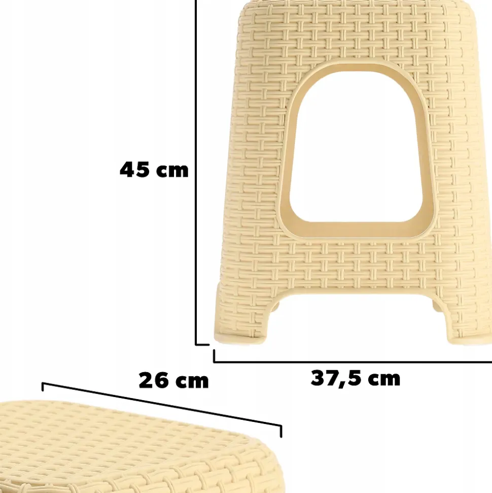KADAX Tabouret Tabouret de Cuisine Rotin Beige 2 pcs