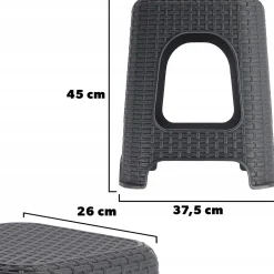 KADAX Tabouret Tabouret de Cuisine Rotin Anthracite 2 pcs