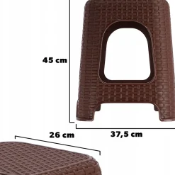 KADAX Tabouret Tabouret de Cuisine Rotin Marron 2 pcs