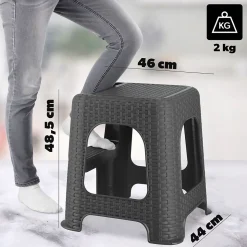 KADAX Tabouret Tabouret De Cuisine Échelle Solide Antidérapant Avec Marche 160kg