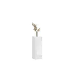 Kai - Combinaison de penderies (L/H/P : 91x99x34 cm) en imitation blanc et blanc brillant