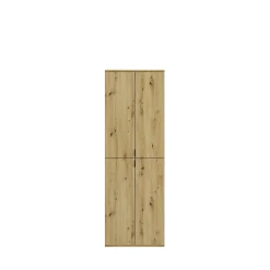 Kai - Combinaison de vestiaires (L/H/P : 183x193x34 cm) en imitation blanc et imitation chêne Artisan / verre miroir