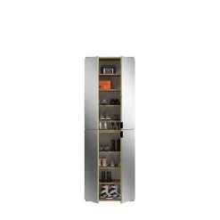 Kai - Combinaison de vestiaires (L/H/P : 183x193x34 cm) en imitation chêne Artisan / verre miroir