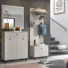 Kai - Combinaison de vestiaires (L/H/P : 195x190x35 cm) en mélaminé beige sable et embouti mat beige sable