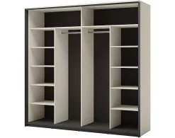 Kimi - armoire - 2 portes coulissantes - led et miroir inclus - 220x221 cm - Best Mobilier