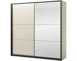 Kimi - armoire - 2 portes coulissantes - led et miroir inclus - 220x221 cm - Best Mobilier