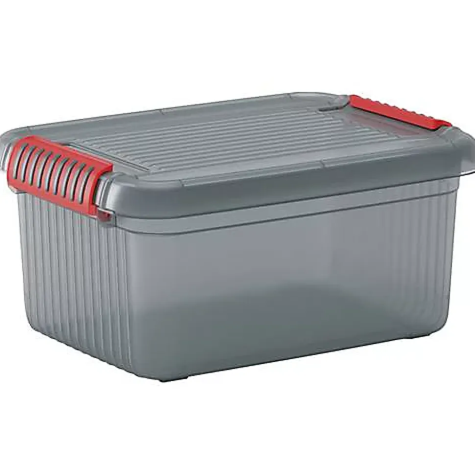 KIS 237490 Boîte de rangement empilable K Latch 14 L, gris fumé translucide, 390 x 180 x 290 mm