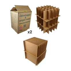 kit de demenagement verres assiettes 2 cartons renforces 114l separateurs 75 verres 24 assiettes
