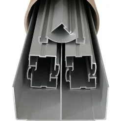 Kit de quincaillerie Styldoor en alu pour placard coulissant avec freins et balais H2.5m x L2m, 2 vantaux, finition Anodisé Argent