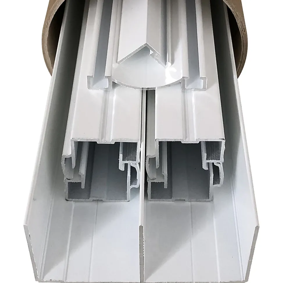 Kit de quincaillerie Styldoor en alu pour placard coulissant avec freins et balais H2.5m x L2m, 2 vantaux, finition Laqué Blanc
