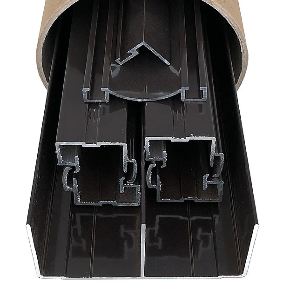 Kit de quincaillerie Styldoor en alu pour placard coulissant H2.5m x L2m, 2 vantaux, finition Taupe Brun