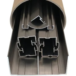 Kit de quincaillerie Styldoor en alu pour placard coulissant avec freins et balais H2.5m x L2m, 2 vantaux, finition Inox Brossé