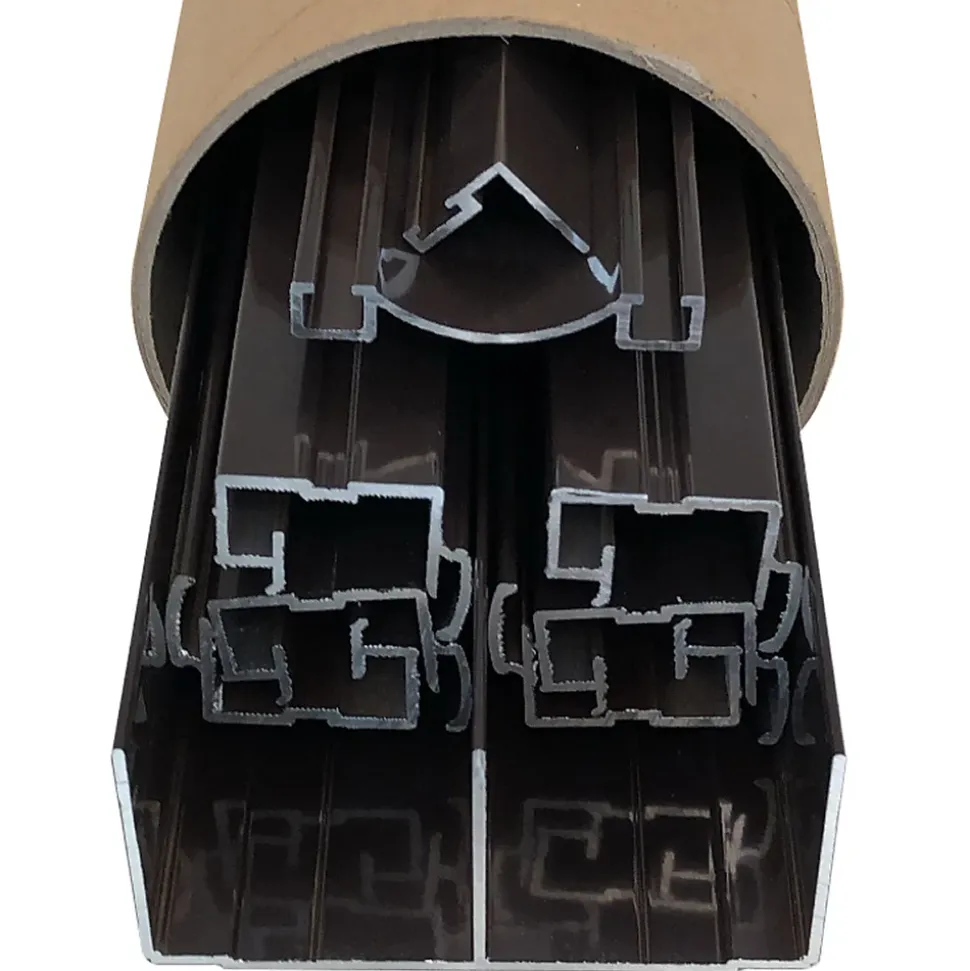 Kit de quincaillerie Styldoor en alu pour placard coulissant H2.5m x L3m, 3 vantaux, finition Taupe Brun