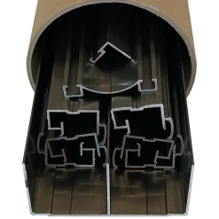 Kit de quincaillerie Styldoor en alu pour placard coulissant avec freins et balais H2.5m x L3m, 3 vantaux, finition Poli Bronze