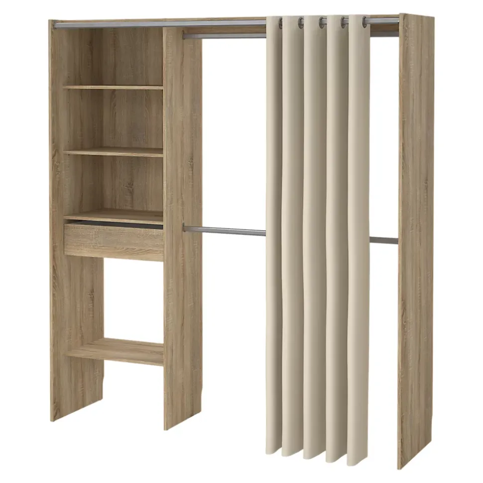 Kit dressing 1 colonne Astell effet chêne H. 200,4 x L. 181,5 x P. 50,25 cm