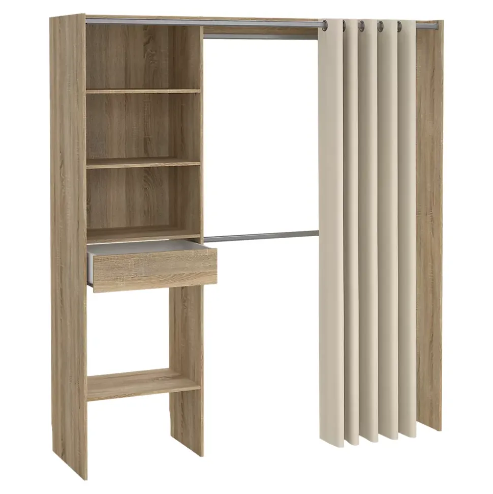 Kit dressing 1 colonne Astell effet chêne H. 200,4 x L. 181,5 x P. 50,25 cm