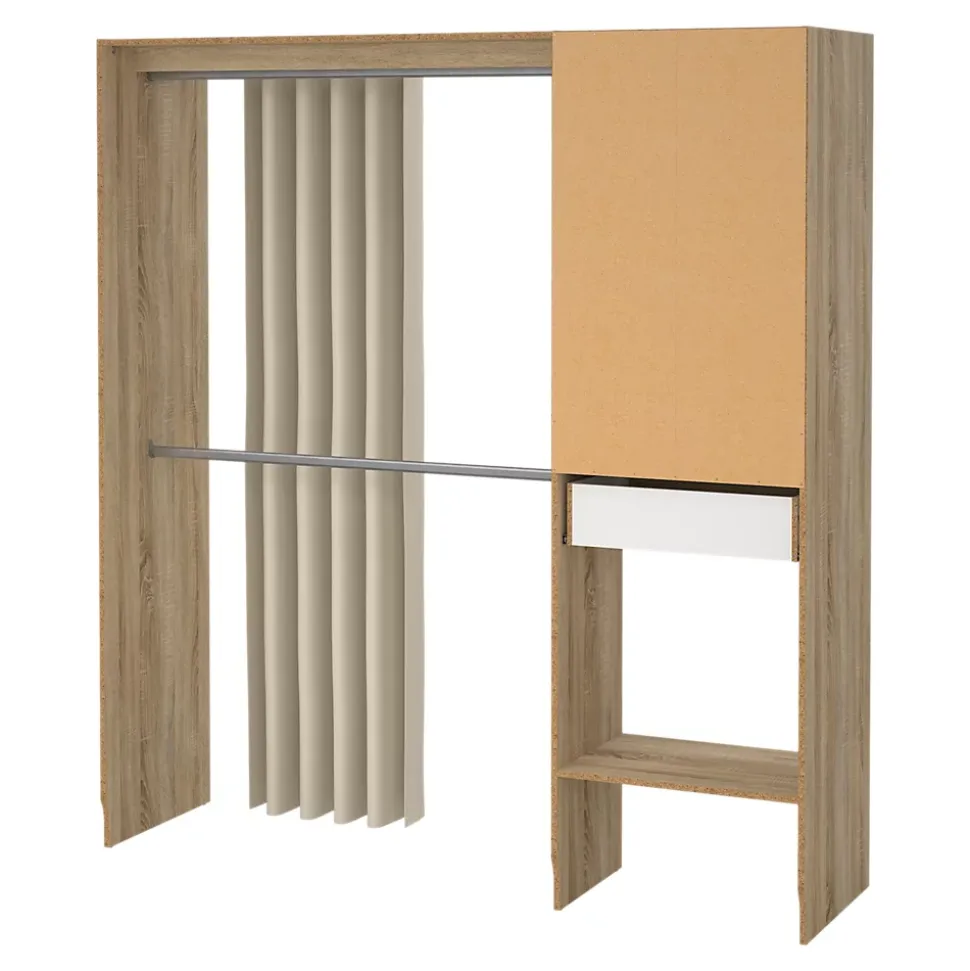 Kit dressing 1 colonne Astell effet chêne H. 200,4 x L. 181,5 x P. 50,25 cm