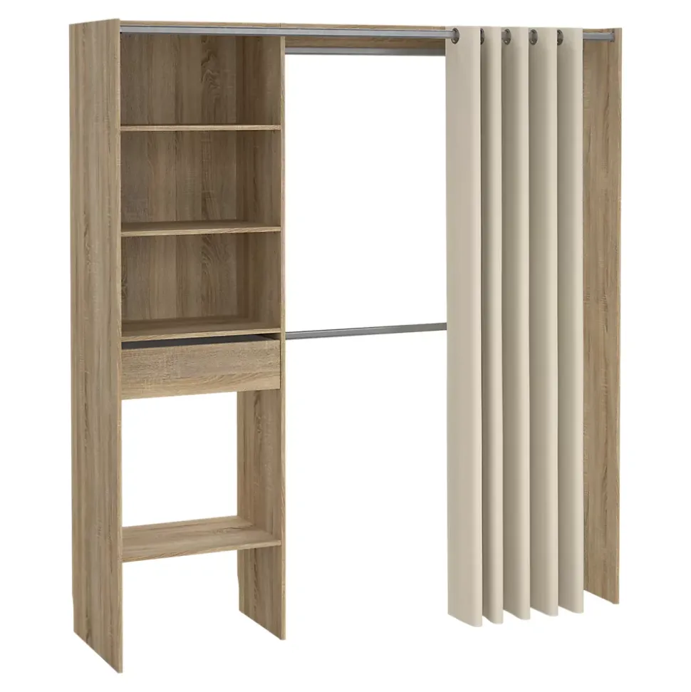Kit dressing 1 colonne Astell effet chêne H. 200,4 x L. 181,5 x P. 50,25 cm