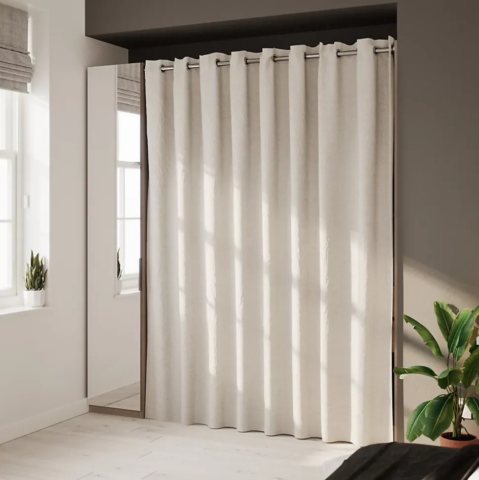 Kit dressing 1 colonne miroir effet chêne Sindora H. 220 x L. 200 x P. 50 cm.