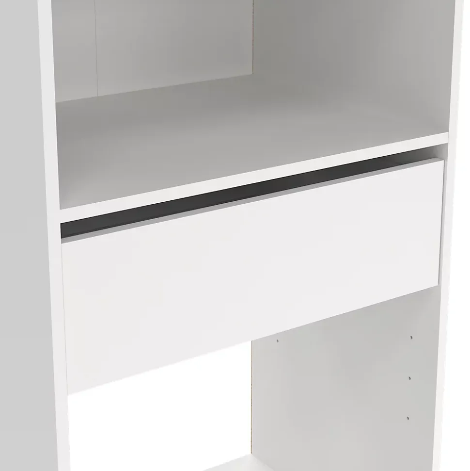 Kit dressing 1 colonne réversible avec tiroir coloris blanc Nyssa H. 200 x L. 150 x P. 45 cm