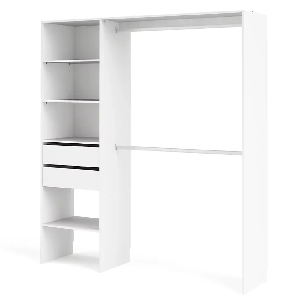 Kit dressing 1 colonne réversible Zodiak coloris blanc H. 200 x L. 181,5 x P. 45 cm