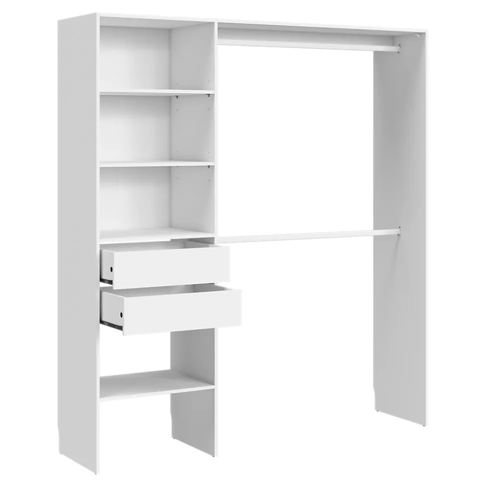 Kit dressing 1 colonne réversible Zodiak coloris blanc H. 200 x L. 181,5 x P. 45 cm