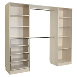 Kit dressing 2 colonnes 4 tiroirs effet chêne clair l. 218 x H. 200 x P. 50 cm Qazar